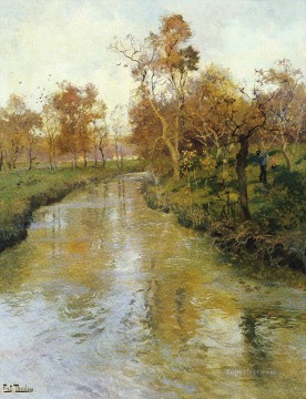 AUTUMN impressionism Norwegian landscape Frits Thaulow river Oil Paintings